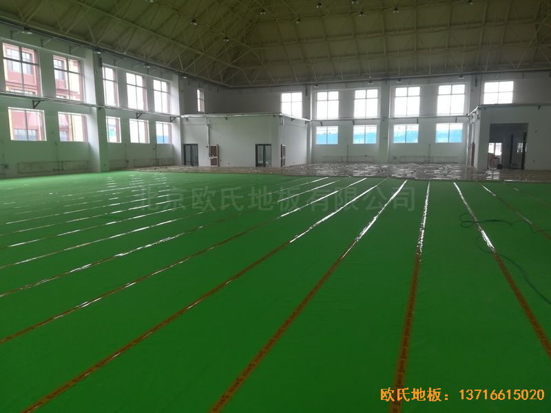 山東濟南歷城區小學體育地板施工案例