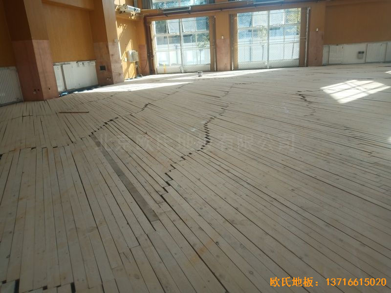 北京大興區團河路98號體育木地板安裝案例